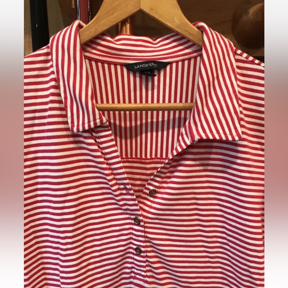 Lands' End Red and White Striped Dress - Picture 4 of 9